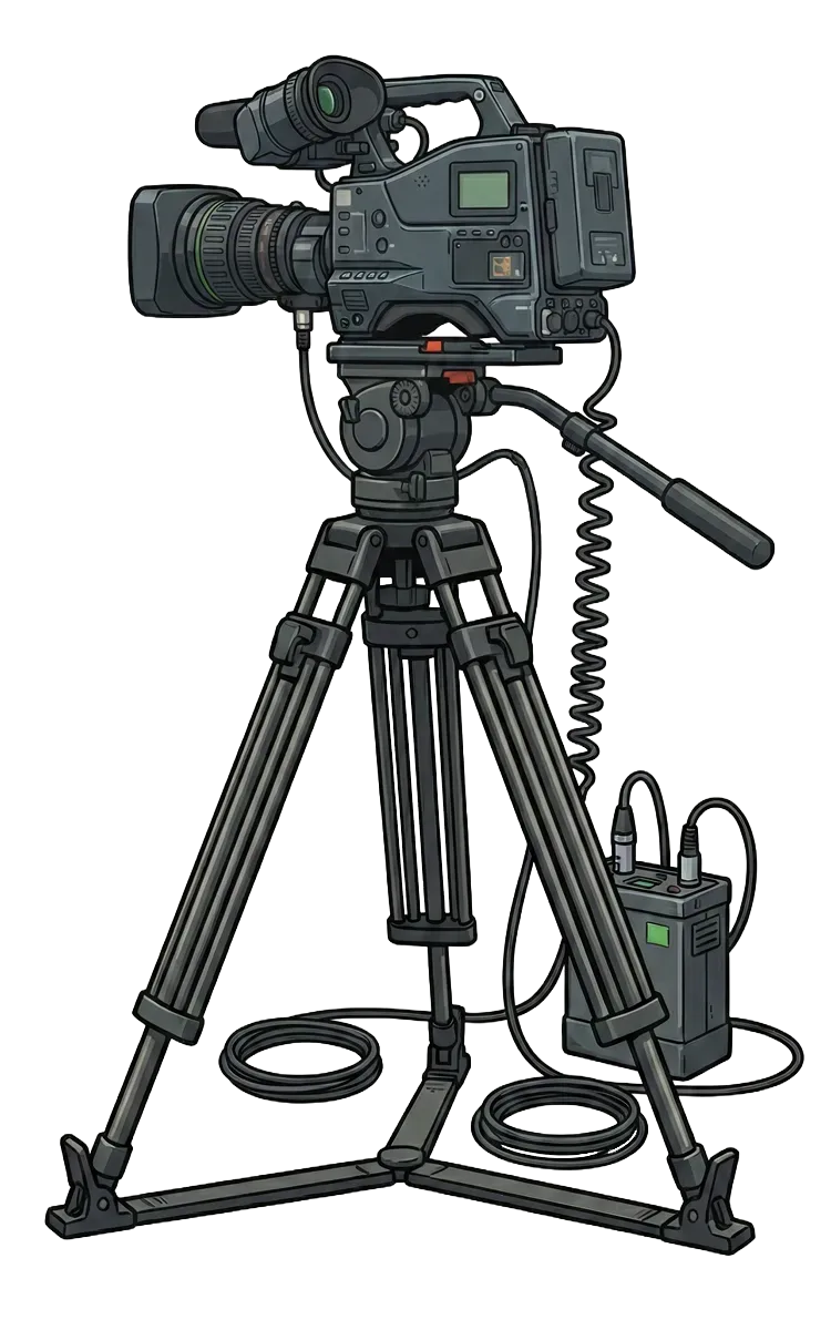 A television news camera