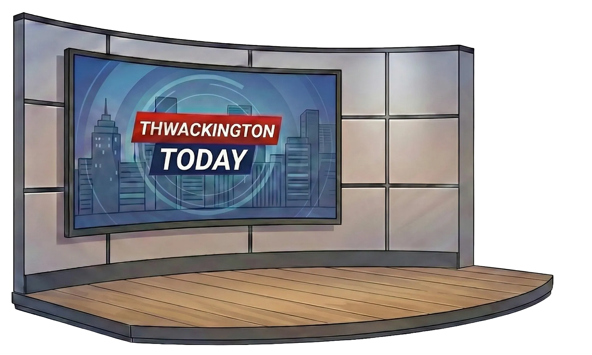 A television studio backdrop