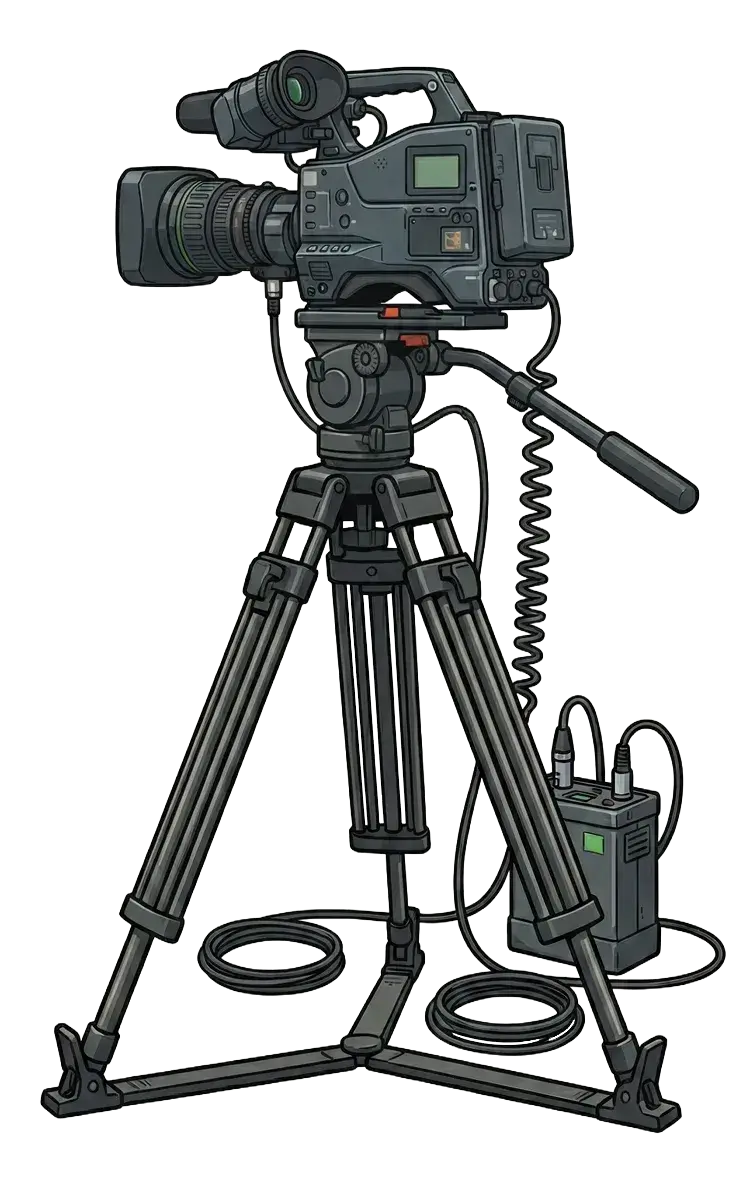 A television news camera