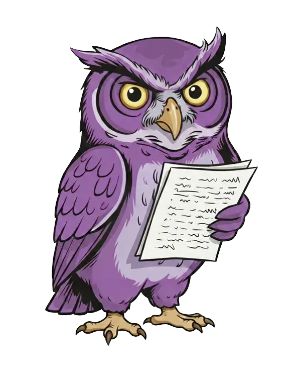 Captain Hoot reading the news